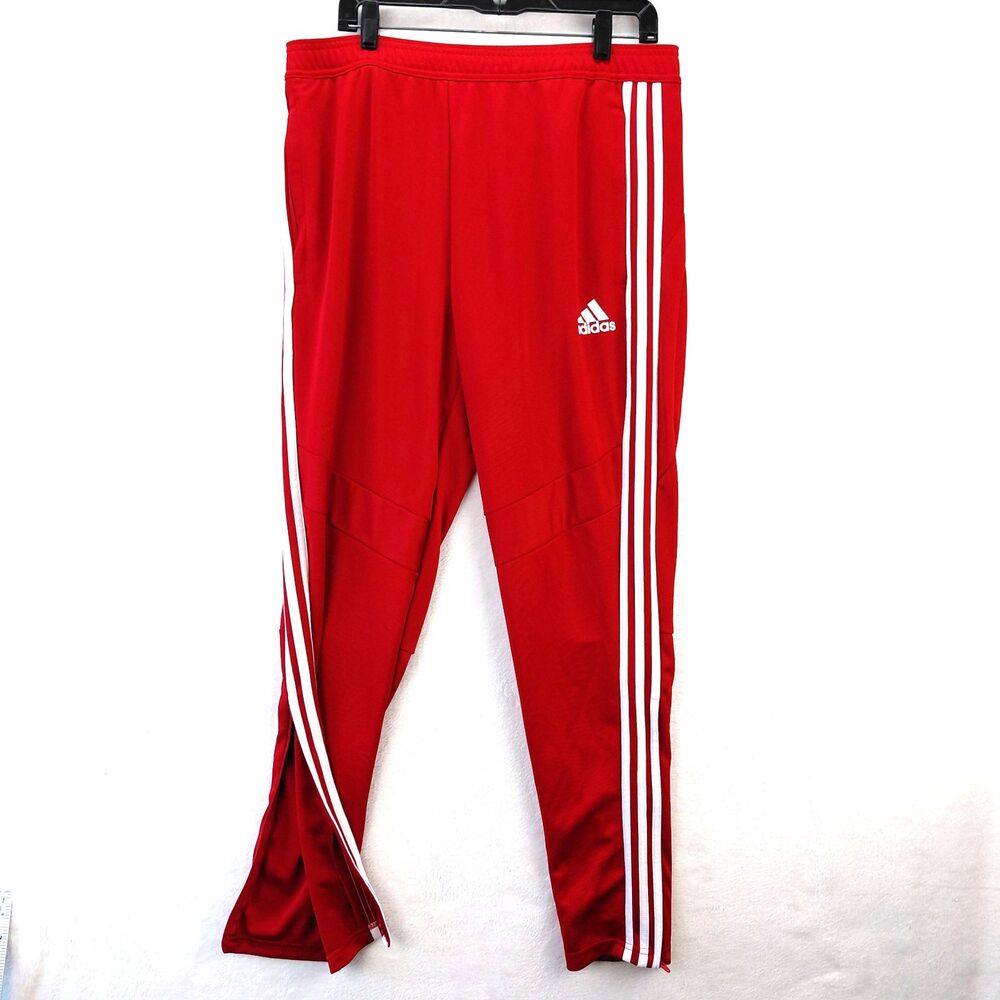 Adidas Climacool Track Pants Mens Large Red White Trefoil Retro Trio Sweatpants